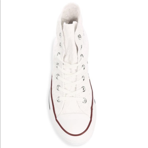 NWT Converse White Embroidered Garnet High Tops - Picture 4 of 5